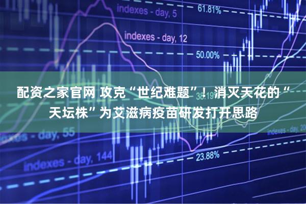 配资之家官网 攻克“世纪难题”！消灭天花的“天坛株”为艾滋病疫苗研发打开思路